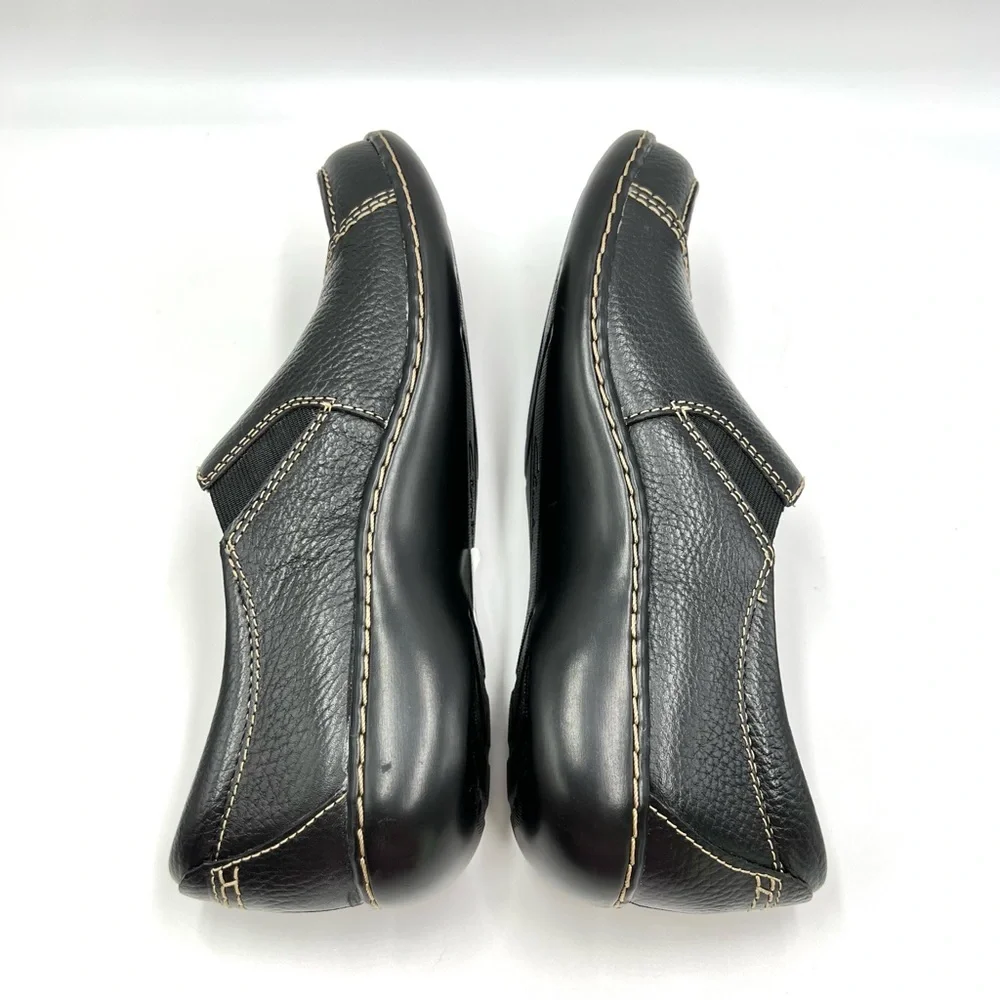 7N 7 N NARROW Clarks Women's Ashland Lane Q Black Leather Slip On Loafers Shoes‎